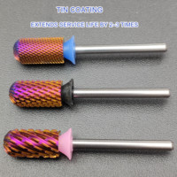 Broca de Carburo de Tungsteno Profesional de 6.6mm 3XC 4XC, Broca Cónica Grande con Punta Redonda, Brocas de Doble Cara para Taladro Eléctrico de Uñas