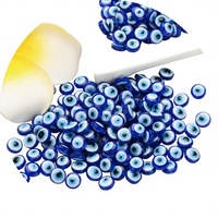 XINBAO XB1138 50 pièces/sac Perles plates en résine œil bleu 6mm 8mm, entretoises en plastique, perles lâches pour la décoration de montres