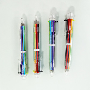Nahe Multi Function Pen 6 Color Plastic Push <b>Button</b> Promotional Stationery - Product Image 1