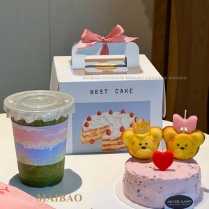 Cajas de pastel de panadería blancas de embalaje de pastel de lujo transparente de cartón ecológico personalizado con ventana de Pvc transparente - Product Image 4