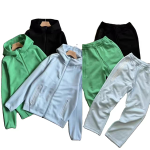 Biểu Tượng Tùy Chỉnh Thể Thao Đầy Đủ Zip up Hoodies Polyester Công Nghệ Lông Cừu Người Đàn Ông Hai Mảnh Thiết Lập Thể Thao Jogger Sweatsuits Mens Tracksuit - Product Image 2