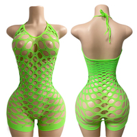 Ensemble de lingerie sexy et érotique en dentelle fendue avec porte-jarretelles, style exotique pour la danse et le strip-tease