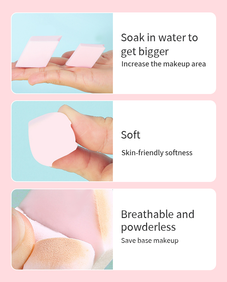 OEM LMLTOP 25pcs Wholesale Rhombus Shape Makeup Puff Cosmetic Sponge Packaging Wet And Dry Dual Use Makeup Puff Sponge B0943