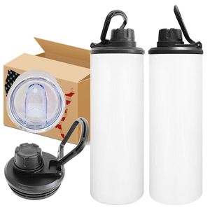 Vaso Deportivo Blanco para Sublimación, con Tapa Hermética, 20 oz, Delgado y Recto, con Dos Tapas para Impresión Personalizada - Product Image 4