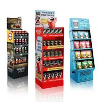 Support d'affichage pliable et portable en carton ondulé, moderne et écologique, personnalisé pour bouteilles d'alcool, vin et boissons gazeuses