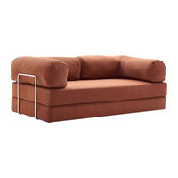 Fauteuil modulaire sectionnel moderne en velours côtelé avec dossier rembourré et accoudoirs rembourrés en forme de U pour salon, canapé au design minimaliste