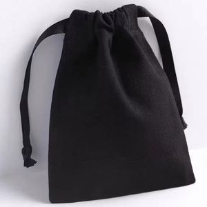 Bolsa de Lona Reutilizable Grande con Logotipo Personalizado, Impresión en Serigrafía Blanca, Bolsa Promocional para Joyería con Patrón Geométrico - Product Image 2