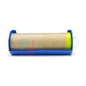 Rollo de papel de enmascarar de precinta acrílica con dispensador utilizado para cubrir y proteger superficies durante tareas de pintura - Product Image 4