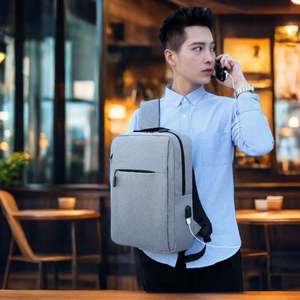 Sac de voyage en polyester de grande capacité pour affaires/étudiants Sac à dos pour ordinateur portable avec chargeur USB pour hommes avec bûche personnalisée - Product Image 6