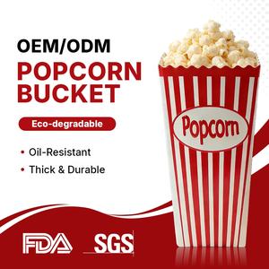 Cajas de Palomitas Rojas Personalizadas Wellons, Caja de Palomitas con Logotipo Impreso Personalizado, Caja de Palomitas Gigante Biodegradable con Sal - Product Image 3