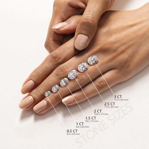 Bagues de fiançailles en or massif pour femmes élégantes en gros 10K 14K 18K VVS Moissanite diamant taille ovale accentué - Product Image 2