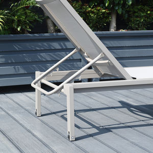 Chaise longue pliable <span class=keywords><strong>de</strong></span> luxe en <span class=keywords><strong>aluminium</strong></span> et maille Teslin pour cour, villa, hôtel et plage - <span class=keywords><strong>Bain</strong></span> <span class=keywords><strong>de</strong></span> <span class=keywords><strong>soleil</strong></span> en extérieur avec <span class=keywords><strong>design</strong></span> résistant aux UV - Product Image 6