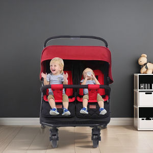 <span class=keywords><strong>Poussette</strong></span> double légère pour jumeaux, <span class=keywords><strong>pliable</strong></span>, portable, cadre en acier, ceinture de sécurité à cinq points, deux sièges - Product Image 2