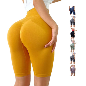 Pantalon de yoga pour femmes taille haute avec logo personnalisé-<span class=keywords><strong>Short</strong></span> legging de jogging skinny sexy avec motif de couleur unie pour le printemps et l'été quantité minimale de commande 2 pièces - Product Image 1