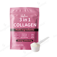 Aeglewell OEM Private Label Poudre/Capsule de Protéine de Collagène Marin pour la Peau 100g Plus Vitamine C et Acide Hyaluronique Fabricant