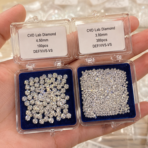Diamantes de Laboratorio Sueltos en Tamaños Pequeños, Precio de Mayoreo, 0.7-4.3mm DEF/VS, Corte Brillante Redondo, Diamantes Cultivados en Laboratorio - Product Image 1