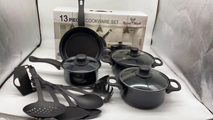 Juego de utensilios de cocina antiadherentes profesionales de 13 piezas, olla de granito, sartén, olla para sopa, cacerola para leche y espátula - Product Image 3