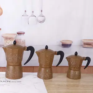 Italienischer kunden spezifischer Satz Espresso maschine runde Moka-Kanne aus Edelstahl und Keramik mit Metallkörper für den geschäftlichen Gebrauch