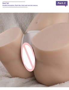 Гиперреалистичный текстурированный эластичный мастурбатор с двойным каналом (вагинальный и анальный), имитирующий кожу, для путешествий, с эффектом прикосновения к коже, толстый, для стимуляции бедер - Product Image 5
