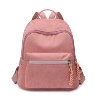 Sac à dos mini en velours côtelé pour femmes et filles, design tendance, décontracté, pour l'école