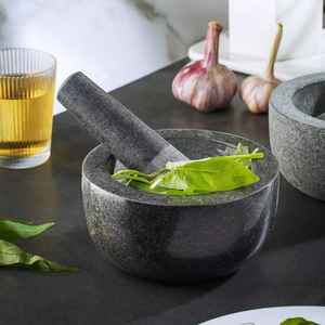 ครกหินแกรนิตสีดำรักษ์โลก สำหรับบดกาแฟและเครื่องเทศที่บ้าน ขนาด 16*8 นิ้ว พร้อมบรรจุภัณฑ์แบบกำหนดเองได้ - Product Image 3