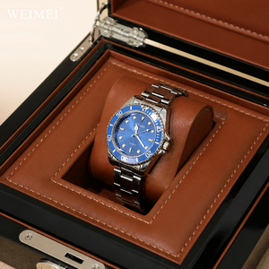 WEIMEI Glossy Black <b>Wood</b> Luxury <b>Watch</b> Box with Lock and Leather Lining for <b>Men</b> <b>Watch</b> Storage Box - Product Image 2