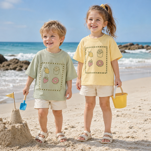 Camiseta Personalizada con Gráficos para Niños Pequeños, Niños y Niñas, Talla Grande, Holgada, Ligera, 100% Algodón, Manga Corta, Hombros Caídos - Product Image 3