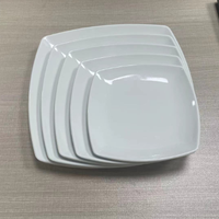 Assiette Carrée de Restauration Blanche Unie en Mélamine, Incassable, Vente Chaude Direct Usine, pour Maison et Restaurant