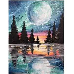 5d Diy Diamond Painting A Picture Of The Moon Reflected In The Water Diy Crystal Diamond Painting Square Ab Drill Home Decor