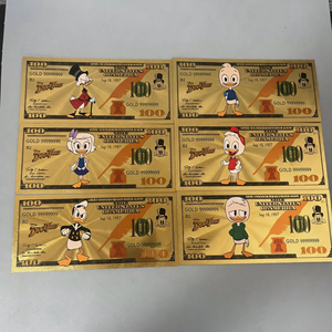 6 billets de banque en feuille d'or nouvellement conçus inspirés de la série de dessins animés américaine DuckTales, monnaie plaquée or 24 carats pour collection et cadeaux - Product Image 1