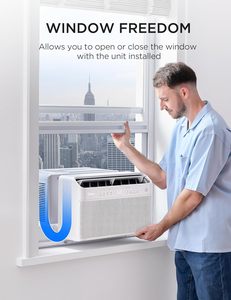 BIBO Climatiseur de fenêtre intelligent en forme de U 12000 BTU, refroidit 550 pieds carrés, ultra silencieux, fonctionnement en fenêtre ouverte, compatible Alexa Google 37% - Product Image 4