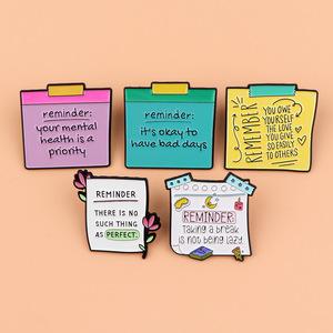 Broches de esmalte con citas de salud mental, frases divertidas, refranes positivos, proverbos clásicos, insignias de solapa, regalo de joyería para amigos - Product Image 5