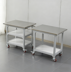 Chariot industriel mobile à deux niveaux personnalisable - <span class=keywords><strong>Plan</strong></span> <span class=keywords><strong>de</strong></span> <span class=keywords><strong>travail</strong></span> en acier inoxydable/anti-statique pour entrepôt et ligne <span class=keywords><strong>de</strong></span> production - Product Image 4