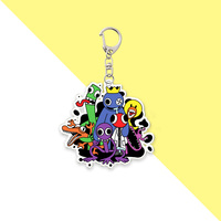 Porte-clés en acrylique Roblox Friends Arc-en-ciel, accessoires de personnage de dessin animé, breloques mignonnes, ornement de sac à dos, porte-clés de voiture, breloque pour clés