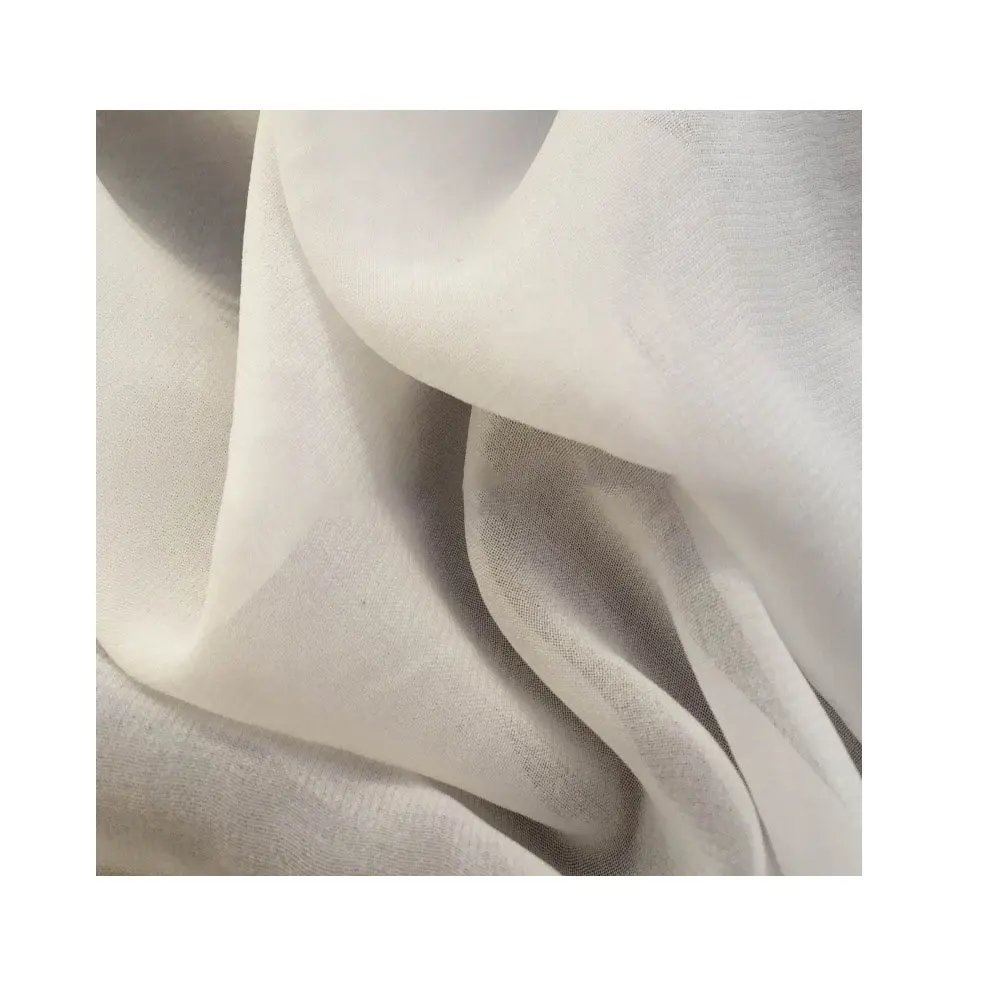 PFP polyester silk like chiffon for scarf/white polyester silky chiffon for sublimation print/PFP wool peach chiffon for scarf