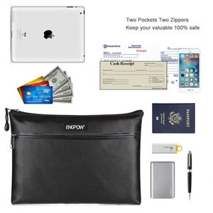 Small Customized Black Fiberglass <b>Bag</b> with Zipper Waterproof and Fireproof for <b>Document</b> Storage - Product Image 6