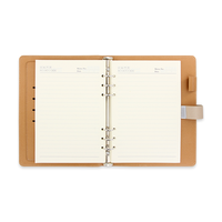 Carnet personnalisable en cuir PU écologique avec couverture à anneaux, feuilles mobiles, serrure à code, journal promotionnel et bloc-notes