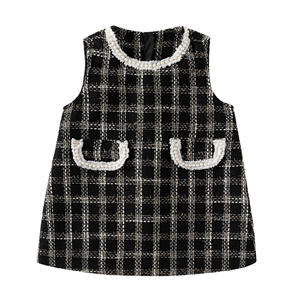 Autunno nuovo arrivo per le ragazze grossi abiti da <span class=keywords><strong>bambina</strong></span> di lana Versatile ed elegante vestito <span class=keywords><strong>nero</strong></span> gilet da principessa <span class=keywords><strong>bambina</strong></span> - Product Image 1