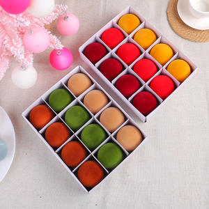 12 piezas de alta calidad DIY árbol de Navidad decoración bola colgante accesorios transfronterizo colorido flocado bola ornamento conjunto - Product Image 3