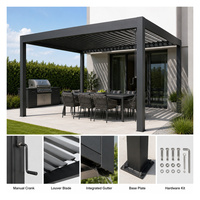 Sistema de Techo de Lamas Ajustables Impermeables, Fácil de Montar, para Exteriores, Patio, Balcón, Jardín, Gazebo, de Aluminio