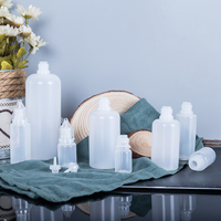 Botella de PE de 20 ml con tapa de rosca y punta afilada para retoques de pintura, aceite brillante, extensiones de cabello, pegamento para pelucas de encaje