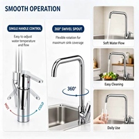 Robinet mélangeur chaud/froid pour cuisine commerciale, en alliage de zinc, monocommande, finition chromée, pour évier de cuisine - Fournisseur OEM & ODM