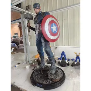 Hochwertige OEM-Harzhandwerk hochwertige Captain American-Harz-Statue Modell Action-Figur für Mall-Dekor