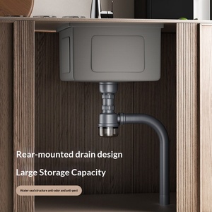 MOSHE Meuble de rangement allemand gaufré, petit comptoir de bar, plaque de couverture invisible, lavabo sous-plan, îlot de <span class=keywords><strong>cuisine</strong></span> occidental - Product Image 4