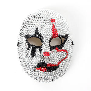 Hongliang Fiesta <span class=keywords><strong>de</strong></span> Halloween Diamante <span class=keywords><strong>MOMO</strong></span> Máscara Fabricante Cara <span class=keywords><strong>de</strong></span> terror Diamantes <span class=keywords><strong>de</strong></span> imitación Máscara <span class=keywords><strong>de</strong></span> payaso para vestido unisex - Product Image 4