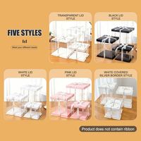 Boîte à gâteau carrée biodégradable PET+Papier, haute, entièrement transparente, pour emballage de gâteau d'anniversaire, avec couvercle en carton blanc, pour boulangerie et sushis