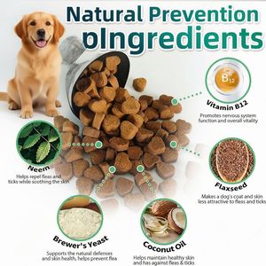 Friandises à mâcher pour chiens contre les puces et les <span class=keywords><strong>tiques</strong></span>, soutien immunitaire naturel, santé de la peau et du pelage, toutes races et âges, saveur poulet, ODM&OEM - Product Image 3