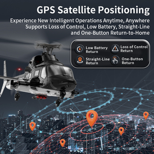 NUEVO Helicóptero RC Eléctrico SJY-F02S Escala 1:33 con GPS, <span class=keywords><strong>Airwolf</strong></span> RTF, Motores Dobles sin Escobillas, Flujo Óptico, Sin Flybar, Marco Metálico para Exteriores - Product Image 3