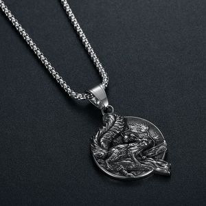 Men's <b>Titanium</b> Steel Viking Squirrel Pendant Necklace Animal Zodiac Design Punk Street Style Nordic Odin Gift Jewelry - Product Image 3