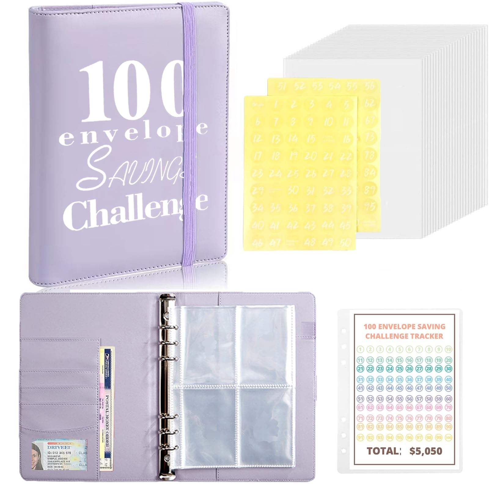 Savings Challenges Book to Save $5,050, 10,000, 500 Custom Budget Binder 100  Envelopes Money Saving Binder| Alibaba.com